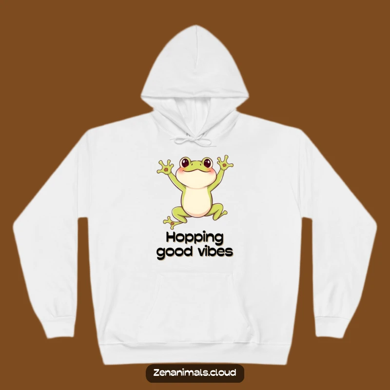 Funny Frog Leaping Hoodie: Cozy Comfort for Energetic Fun and Humor