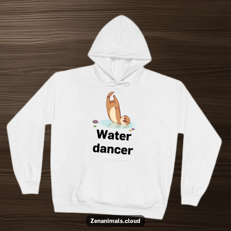 Funny Otter Hoodie: A playful otter somersaults in a serene pond, offering warmth and a delightful dose of aquatic cheer.