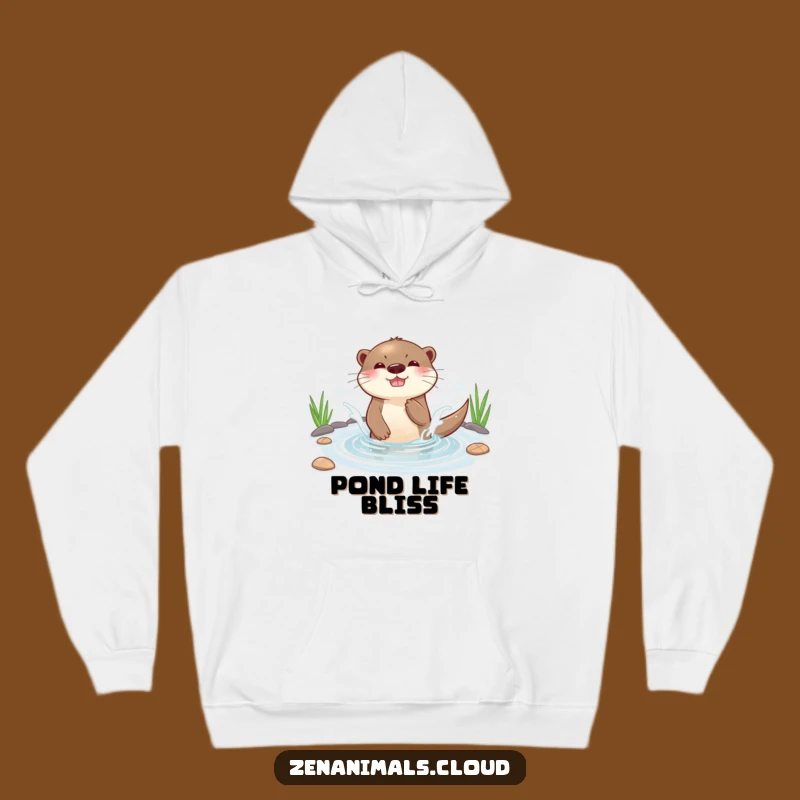 Funny Otter Splashing Hoodie - Cozy Water Otter Playtime Wear