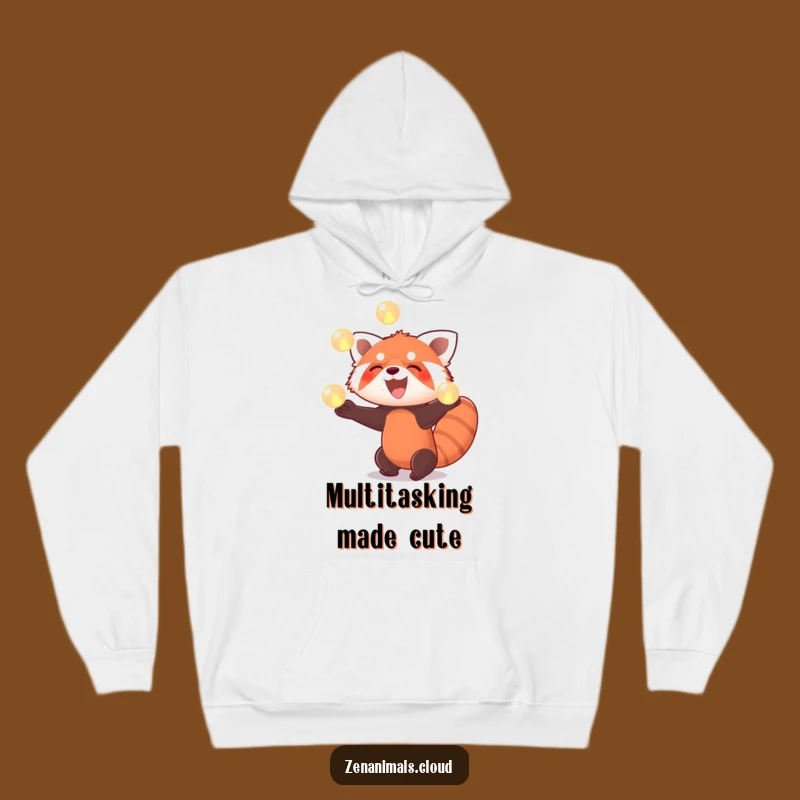 Funny Red Panda Juggling Hoodie: Cozy & Hilarious Magic Gift