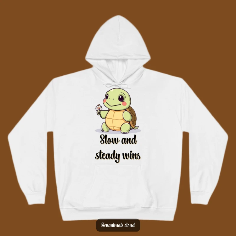 Funny Wise Turtle Hoodie: Cozy Comfort with a Tiny Flower, Perfect Funny Gift!