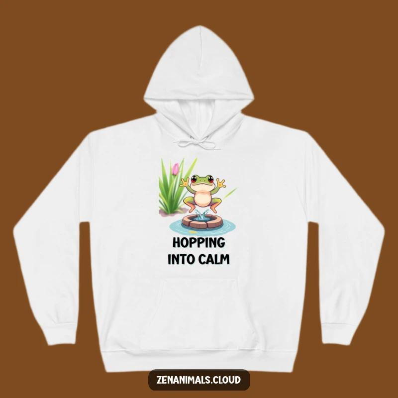 Funny Frog Hoodie, Meditation Leap Design, Cozy & Humorous Funny Gift For All