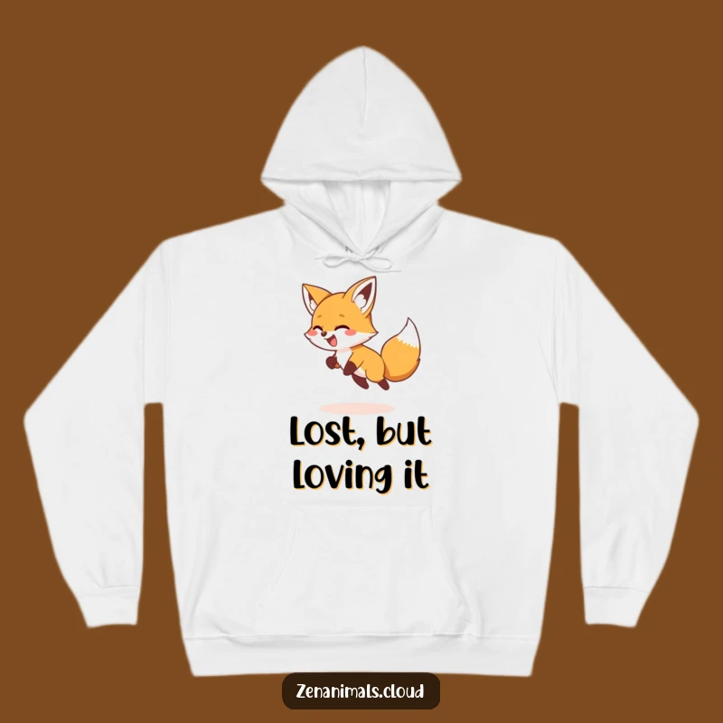 Funny Fox Tail Chasing Hoodie: Cozy Giggling Foxy Fun, Warm Humorous Gift