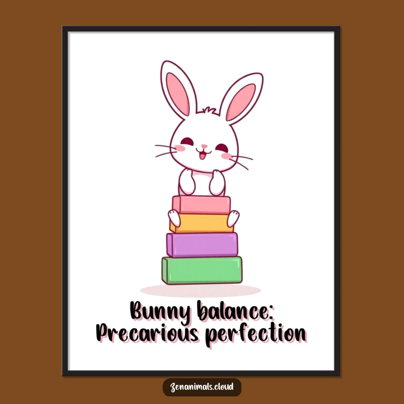 Funny Free Printable Wall Art: Bunny's Yoga Challenge Downloadable Art