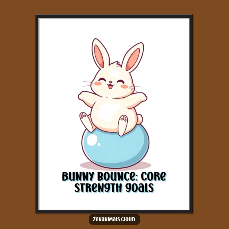Free Printable Wall Art: Bouncing Bunny Fitness, Funny Downloadable Decor