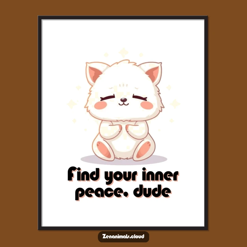 Free Printable Wall Art: Meditating Fluffy Animal Zen Digital Download Humor
