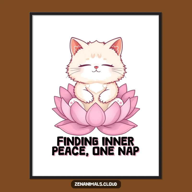 Funny Free Printable Wall Art: Meditating Cat Zen Downloadable Art for Peace