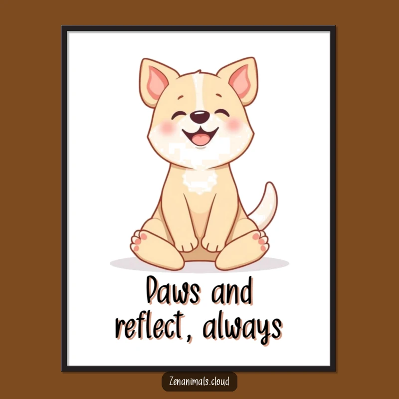 Free Printable Dog Zen Art: Funny Wagging Downloadable Gift for Home Decor