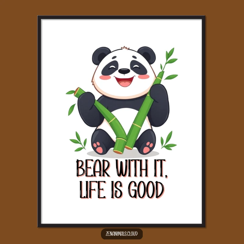 Free Printable Funny Panda Juggling Bamboo Wall Art: Playful Downloadable Decor