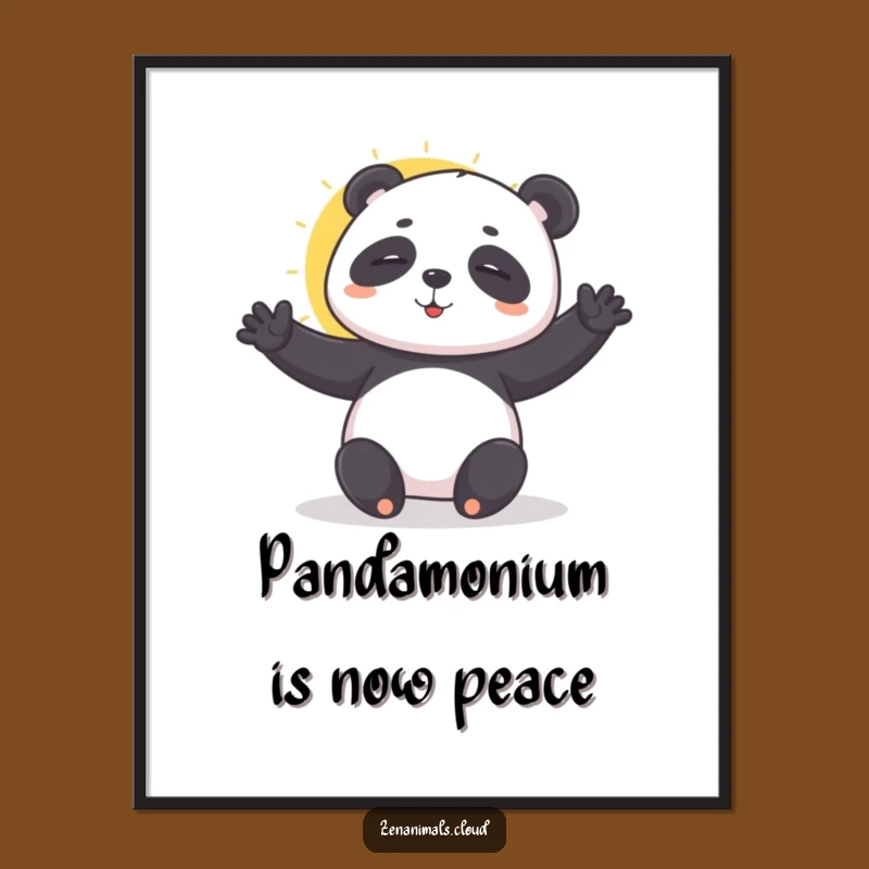 Free Printable Panda Yoga Wall Art - Funny Sun Salutation Downloadable Decor