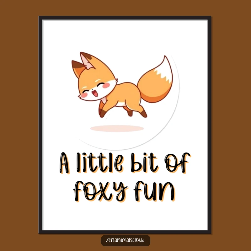 Free Printable Wall Art: Giggling Fox Circle Chase Funny Downloadable Decor