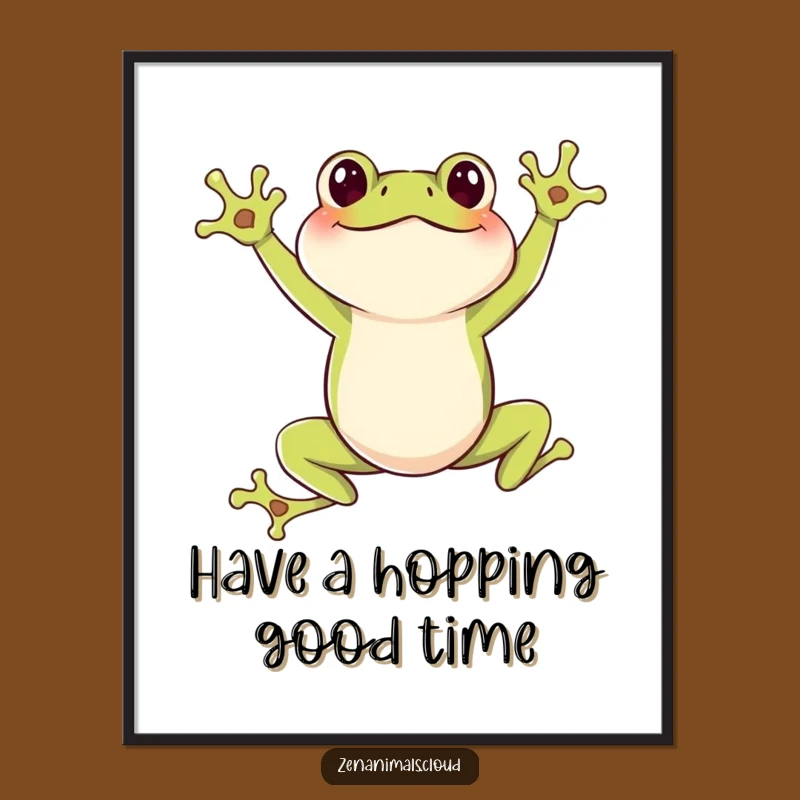 Free Printable Wall Art: Joyful Frog Leap, Dynamic Downloadable Art!