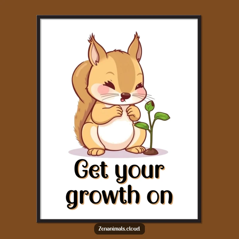 Free Printable Wall Art: Squirrel Sprout, Charming Downloadable Art for Your Wall!
