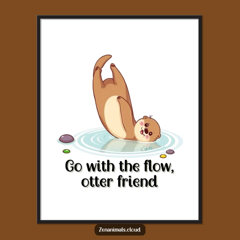 Funny Free Printable Wall Art Playful Otter - Downloadable Art for Whimsical Decor