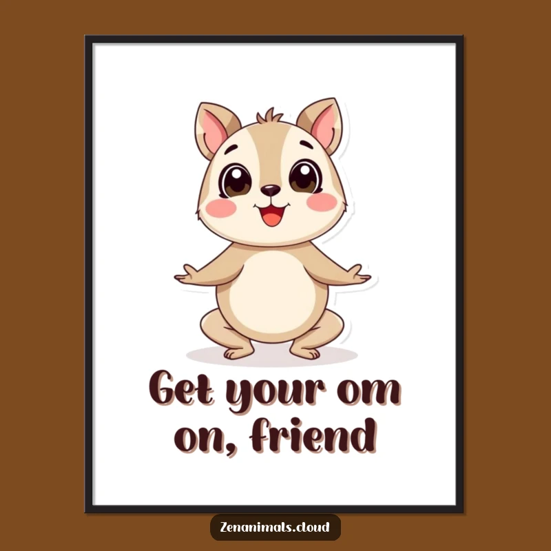 Free Printable Yoga Wall Art: Round Animal Pose Digital Download Humor