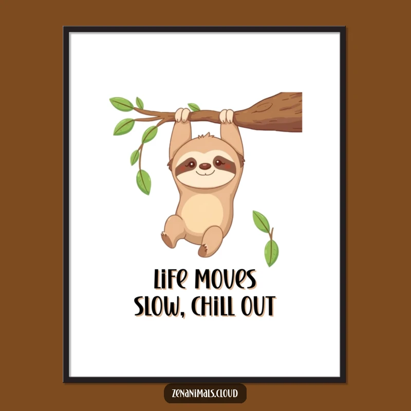 Free Printable Funny Sloth Wall Art: Chill Hanging Decor Downloadable
