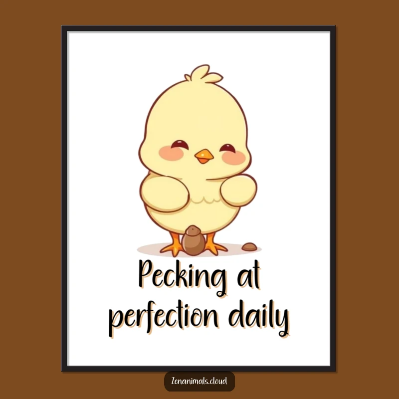 Free Printable Wall Art: Contented Chick Seed Joy Funny Downloadable Decor!