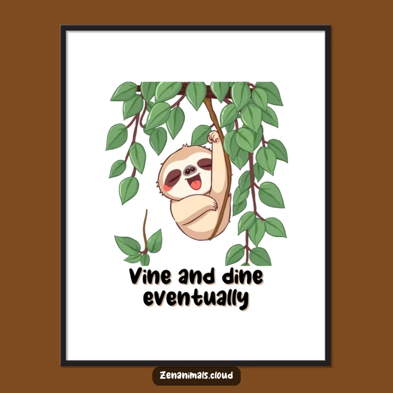 Free Printable Wall Art: Sleepy Sloth Pace Yourself Funny Downloadable Decor!