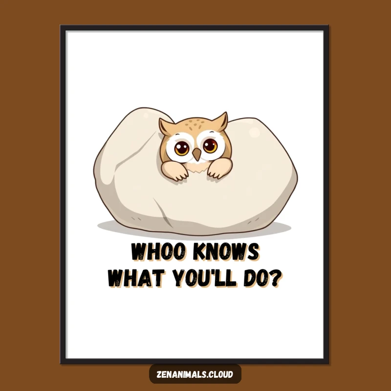 Free Printable Curious Owl Wall Art - Peeking Owl Downloadable Decor