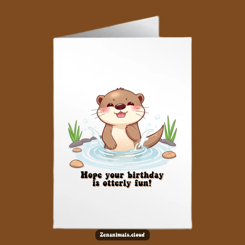 Free Printable Otter Birthday Card: Splashy Fun Humor, Watery Downloadable Joy