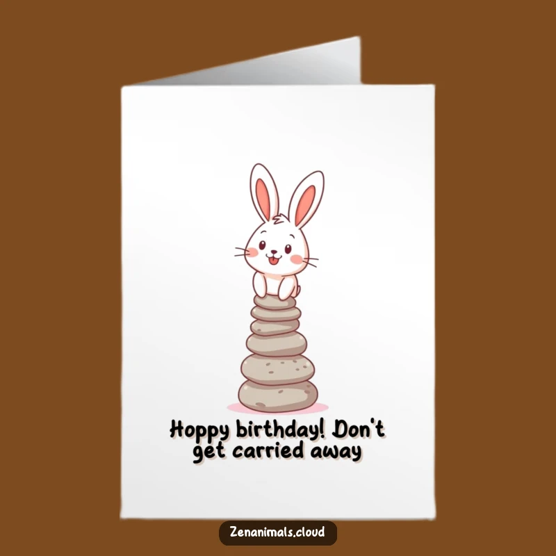 Funny Free Printable Bunny Birthday Card: Balancing Act Downloadable for a Joyful Celebration