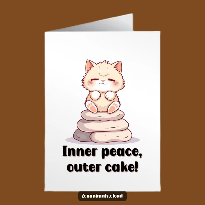 Free Printable Funny Cat Meditation Birthday Card: Hilarious Zen Cat Downloadable Gift