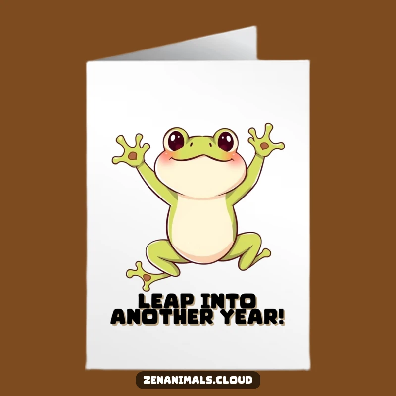 Free Printable Birthday Card: Joyful Frog Leap for a Happy Birthday!