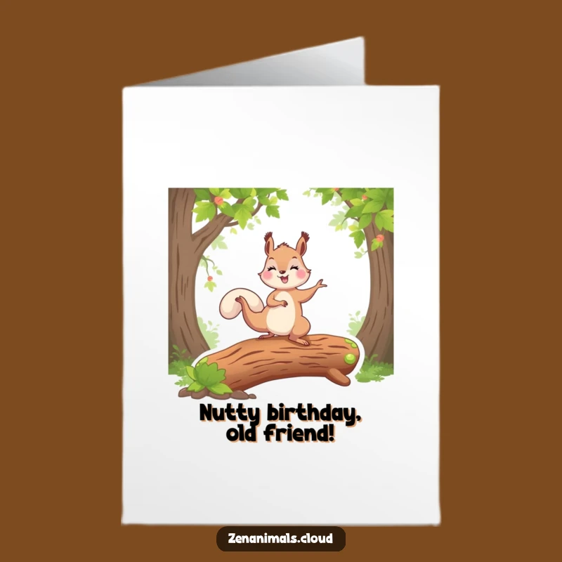 Free Printable Squirrel Yoga Birthday Card: Zen Pose Humor, Balanced Downloadable Fun