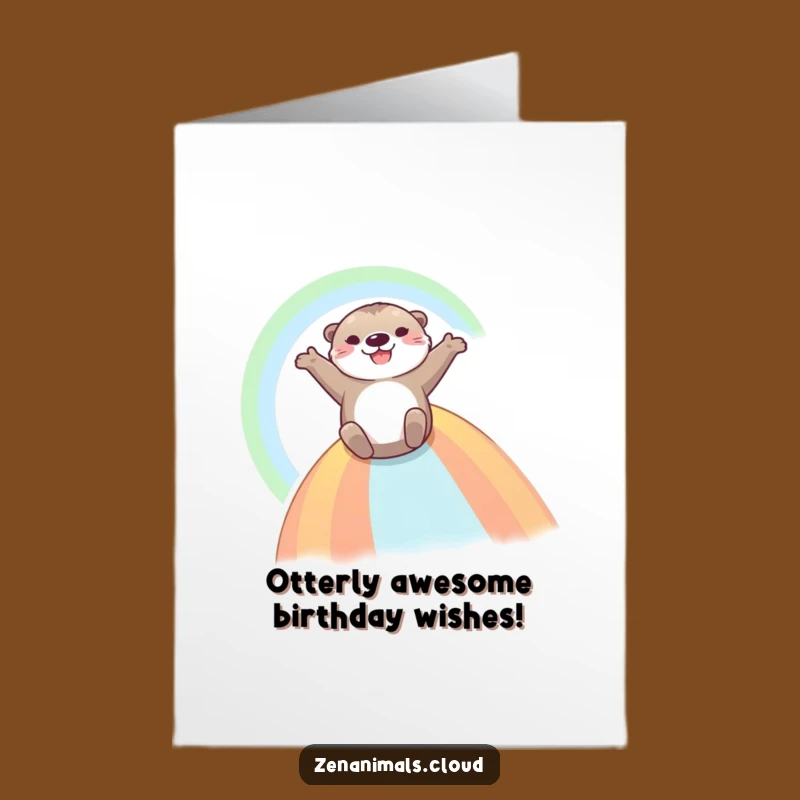 Free Printable Otter Rainbow Birthday Card: Funny Downloadable Gift for Joyful Celebrations!