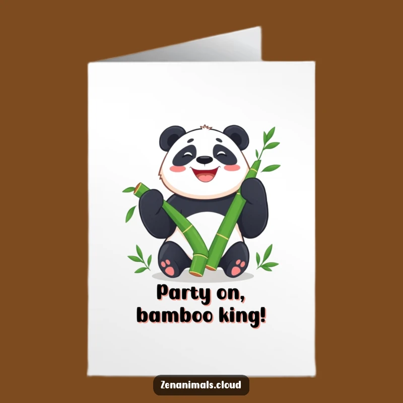 Free Printable Funny Panda Birthday Card: Juggling Bamboo Fun Downloadable Gift