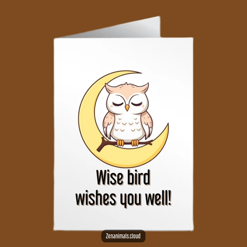 Free Printable Birthday Card: Calm Owl Moon Humor, Downloadable Fun Gift