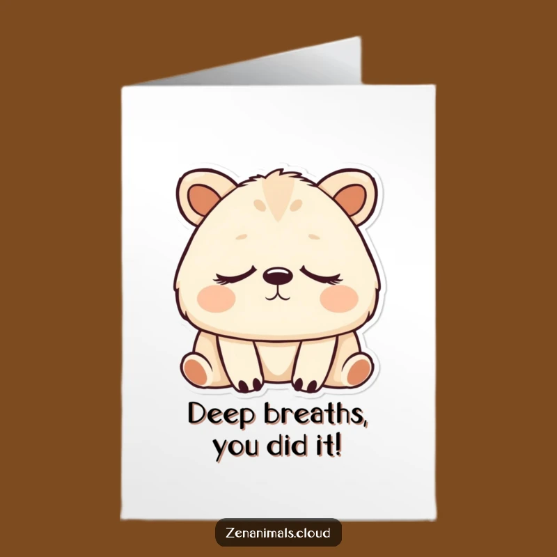 Free Printable Peaceful Congrats Card: Serene Animal Downloadable Gift for Calm Achievements