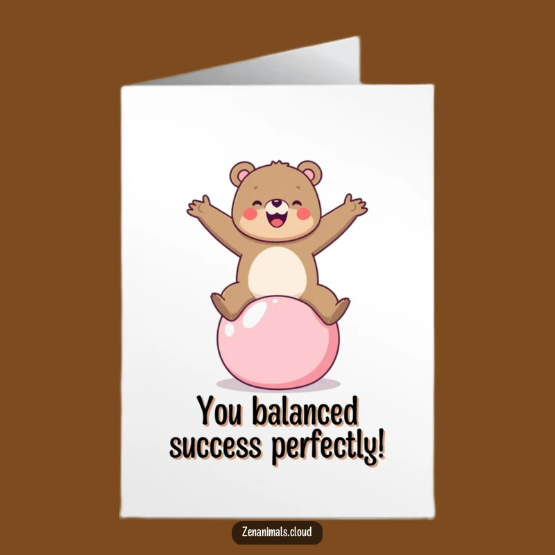 Free Printable Bear Yoga Congrats Card - Funny Balancing Act Downloadable Greeting