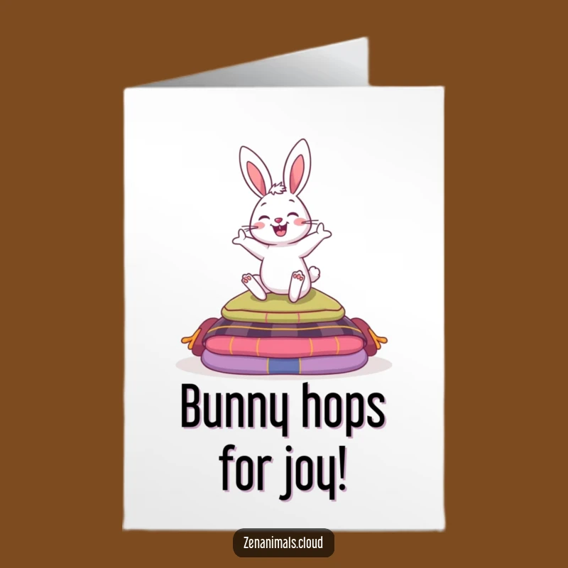 Free Printable Congrats Card: Bouncy Bunny - Joyful Downloadable Celebration