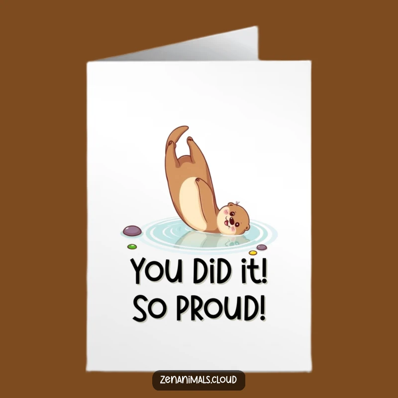 Free Printable Congrats Card Funny Otter - Humorous Downloadable Greeting for Achievements