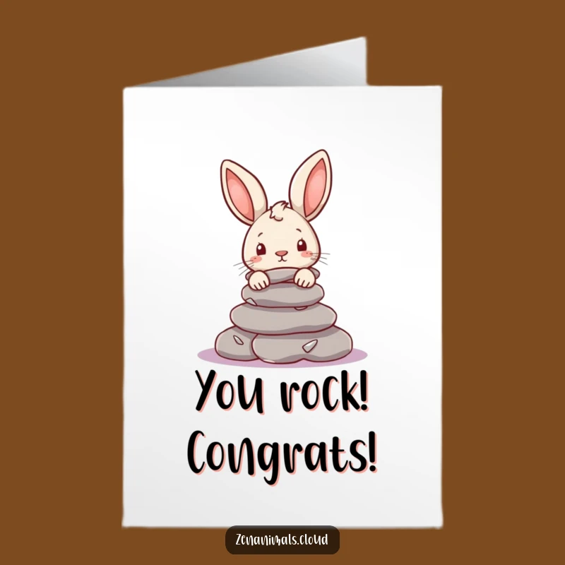 Free Printable Congrats Card Funny Rabbit - Humorous Downloadable Greeting Surprise Gift
