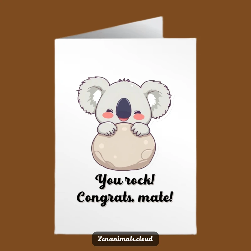 Free Printable Congrats Card: Koala's Stone Bliss, Downloadable Celebration