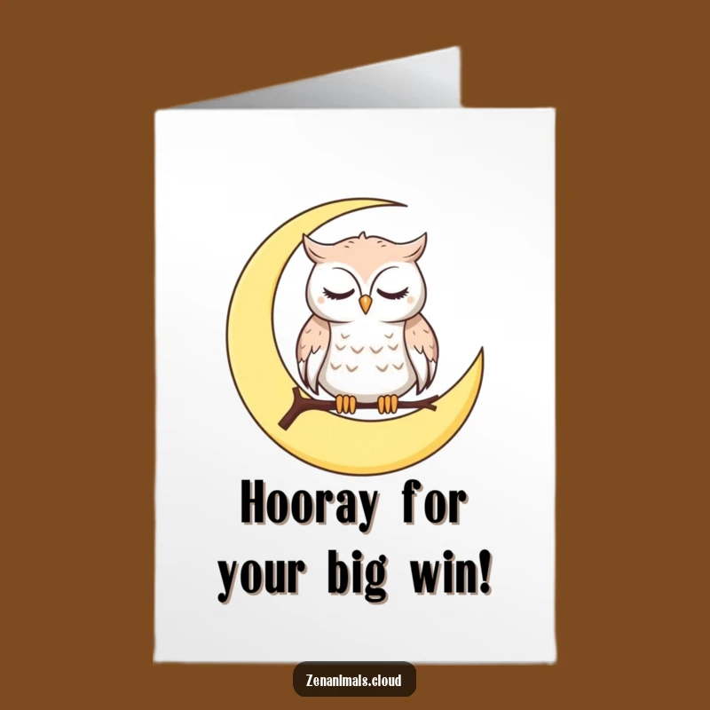 Free Printable Congrats Card: Owl's Moon Moment, Downloadable Celebration Fun