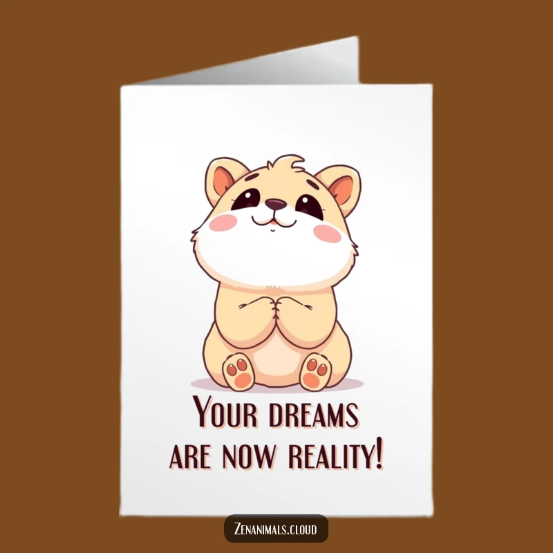 Free Printable Dreamy Congrats Card: Content Animal Downloadable Gift for Joyful Success