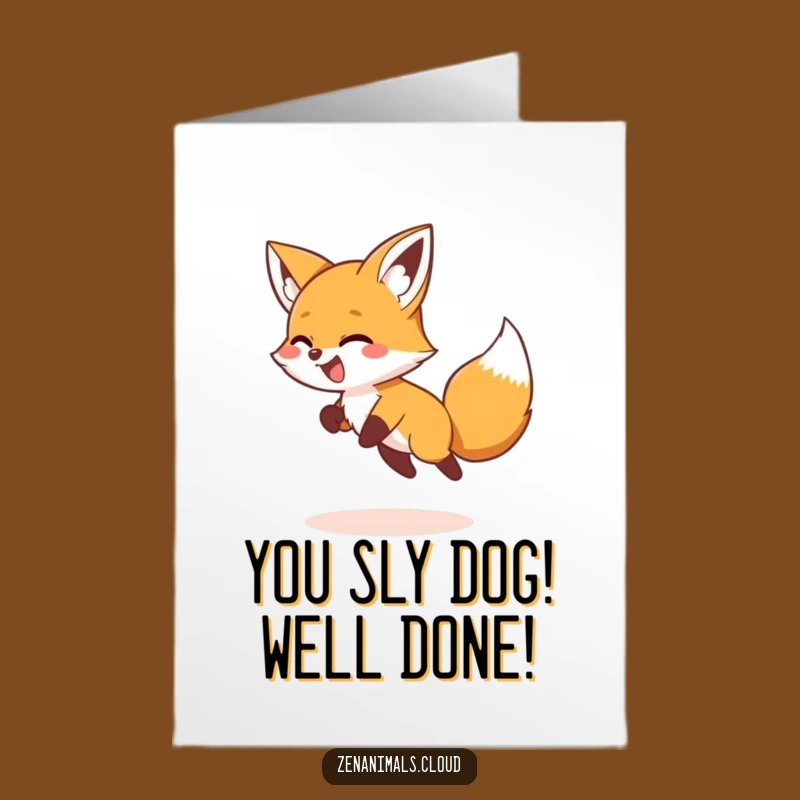 Free Printable Fox Congratulations Card: Whirling Wonder Downloadable for Energetic Success