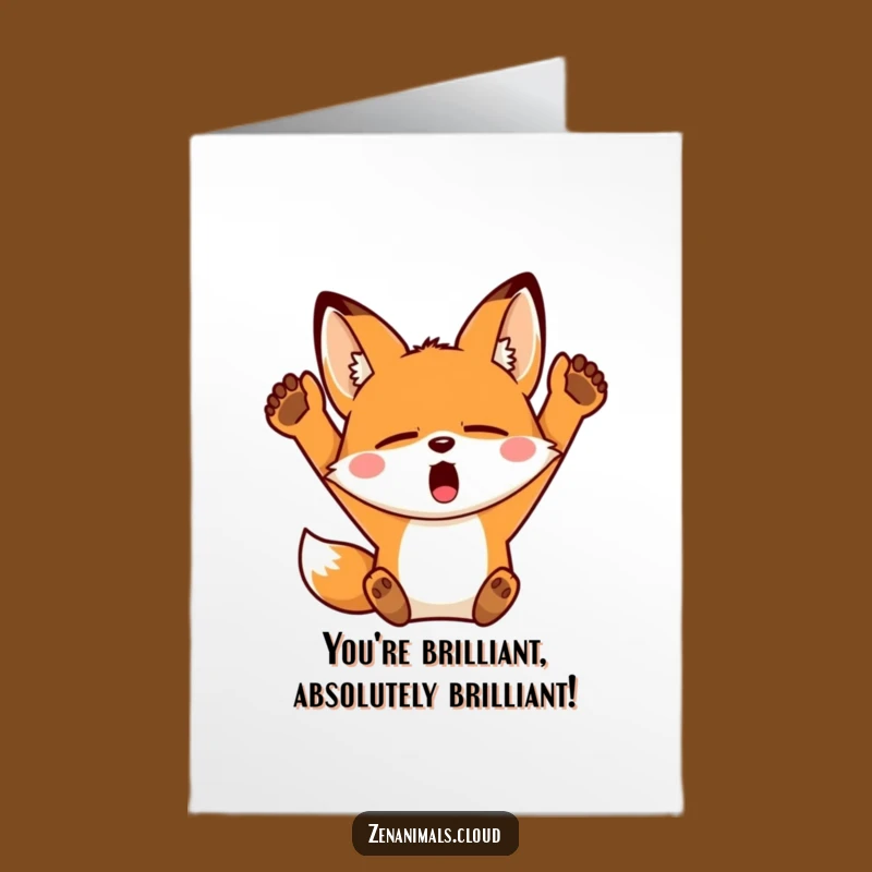 Free Printable Sleepy Fox Congrats Card - Yawning Congratulations Downloadable