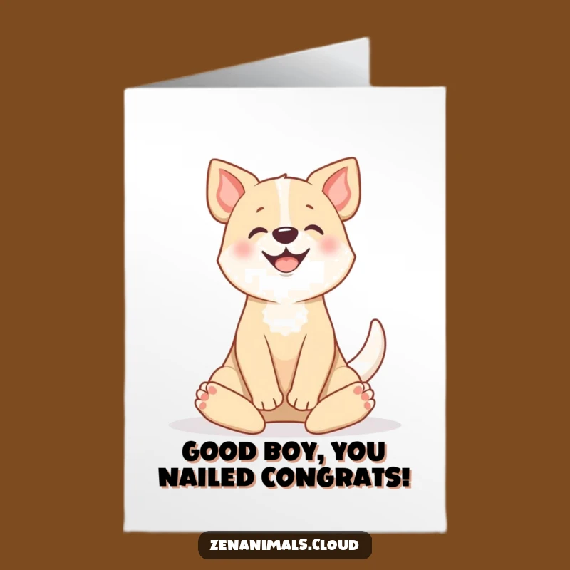 Free Printable Dog Congrats Card: Funny Zen Wagging Downloadable Gift