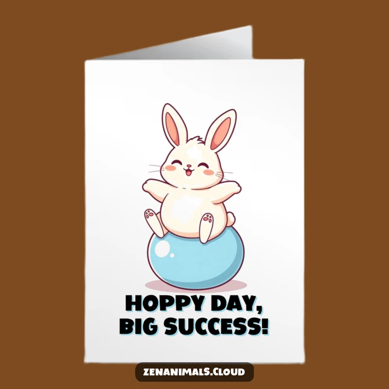 Free Printable Congrats Card: Bouncing Bunny Success, Funny Downloadable Gift