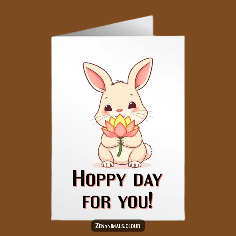 Free Printable Funny Rabbit Congratulations Card: Lotus Glow Success Downloadable
