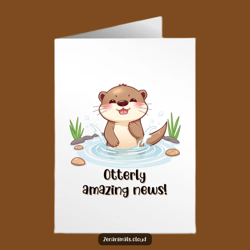 Free Printable Otter Congrats Card: Splashing Success Humor, Downloadable Celebration