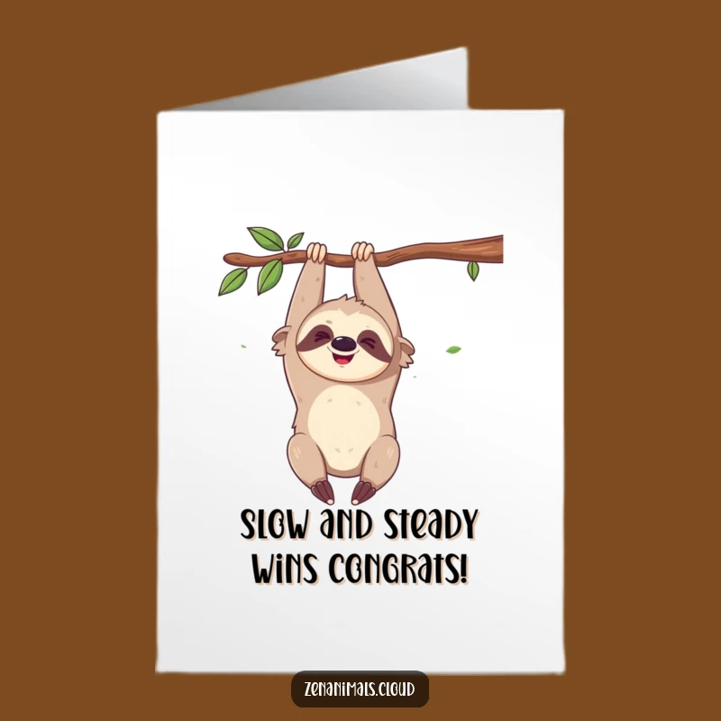 Free Printable Sloth Congrats Card: Funny Amused Hanging Downloadable Gift