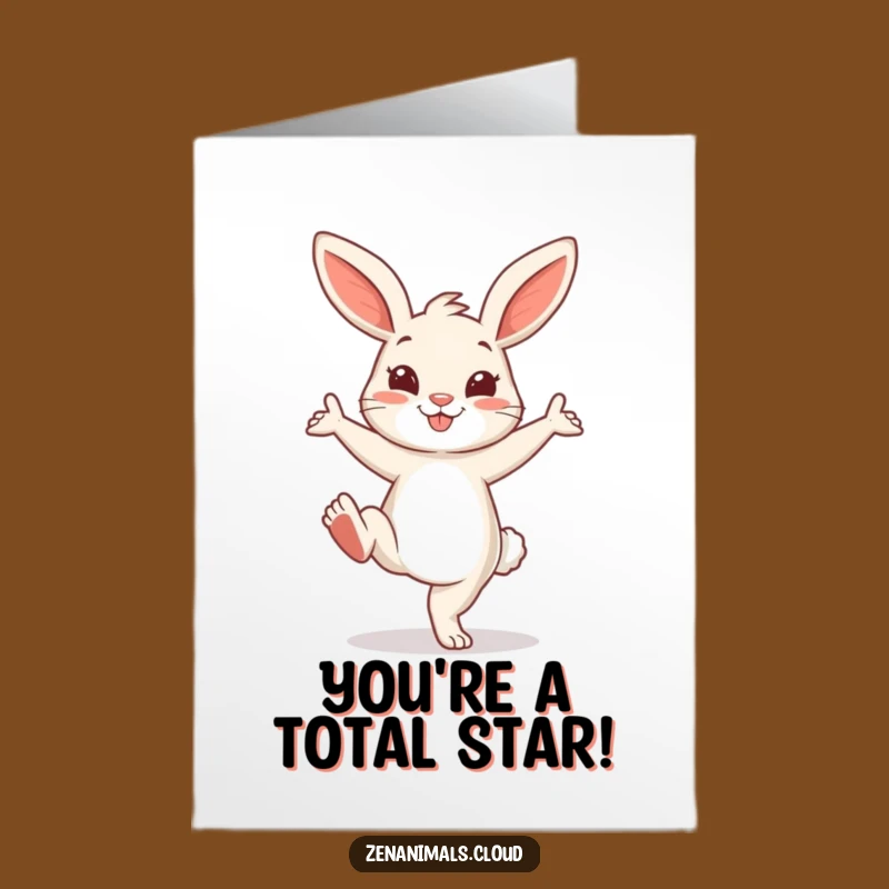 Free Printable Bunny Yoga Congrats Card - Flexible Pose Downloadable for Any Win