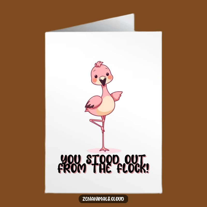 Free Printable Flamingo Fun Congrats Card: Playful Animal Downloadable Gift for Triumphant Moments
