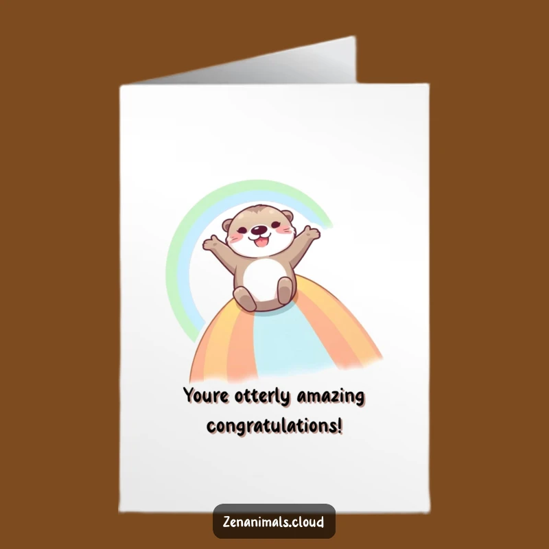 Free Printable Otter Rainbow Congrats Card: Hilarious Downloadable Gift for Big Wins!