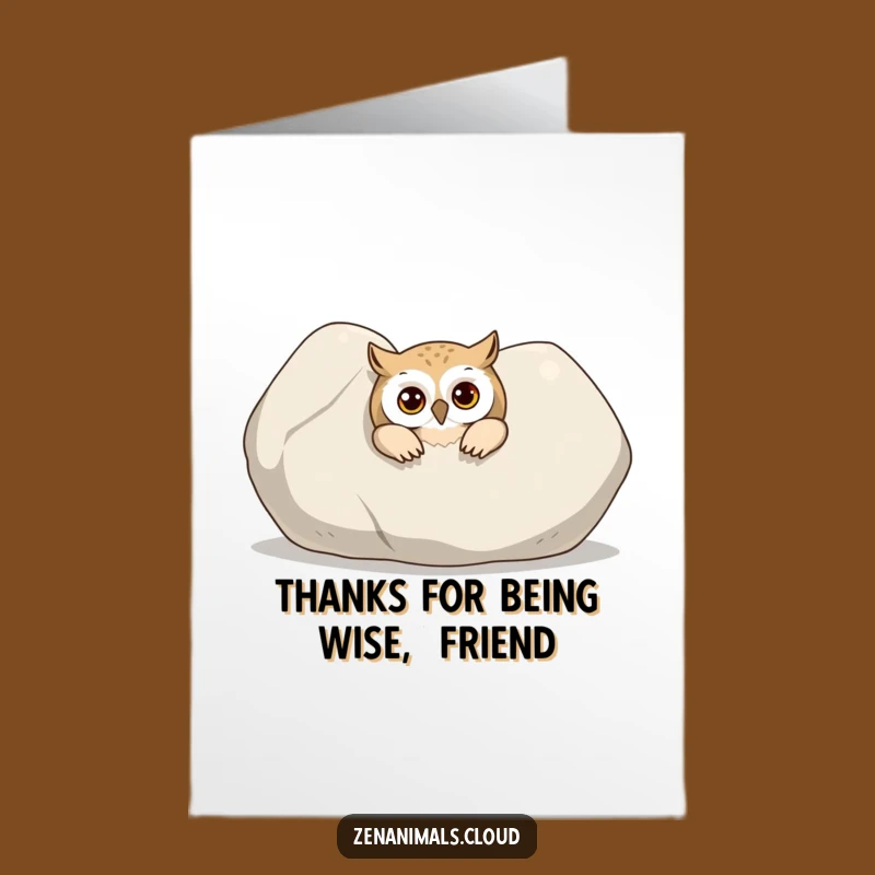 Free Printable Curious Owl Thank You Card - Peeking Appreciation Downloadable